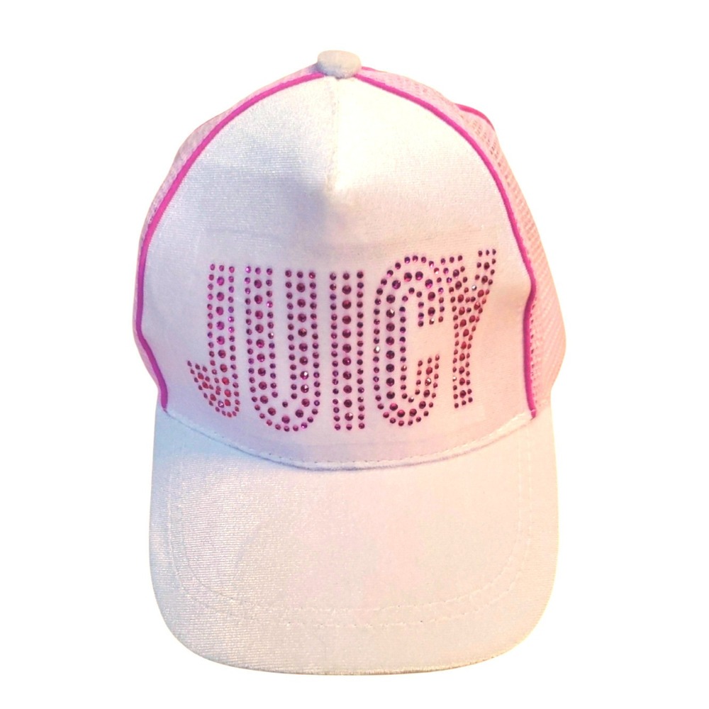 Juicy‎ Couture Light Pink Rhinestone And Velvet Trucker Hat For Kids